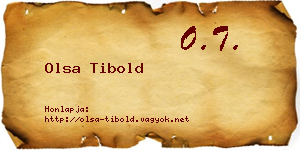 Olsa Tibold névjegykártya